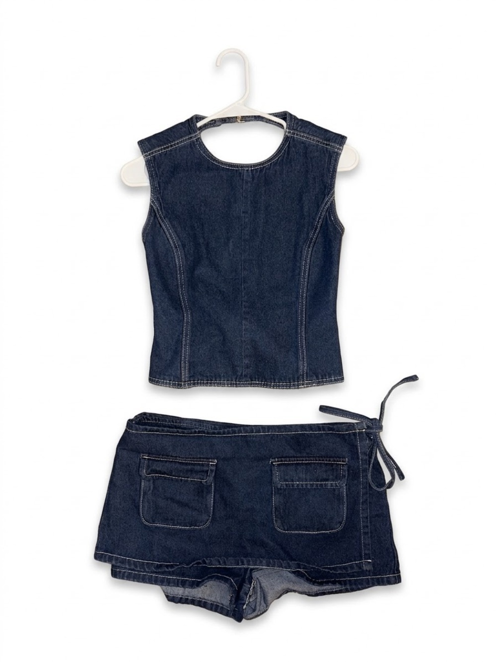 Princess Polly Dark Blue Denim Mini Skort Set